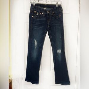 TRUE RELIGION Blue Jeans ‎ Women’s Straining Leg Sz 27